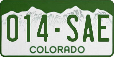 CO license plate 014SAE