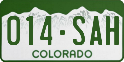 CO license plate 014SAH