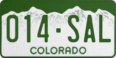 CO license plate 014SAL