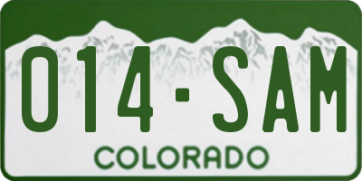 CO license plate 014SAM