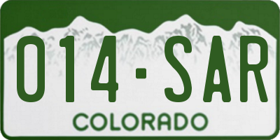 CO license plate 014SAR