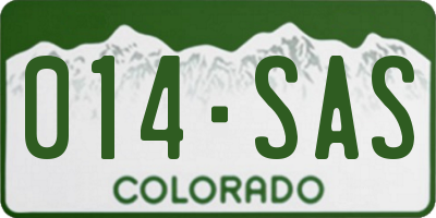 CO license plate 014SAS