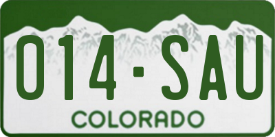 CO license plate 014SAU