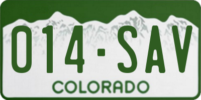 CO license plate 014SAV