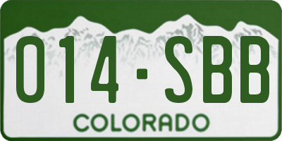 CO license plate 014SBB