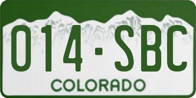 CO license plate 014SBC