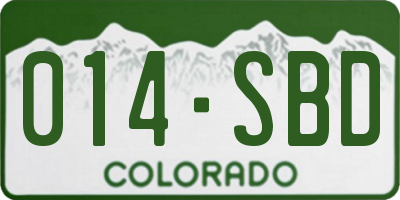 CO license plate 014SBD