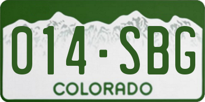 CO license plate 014SBG