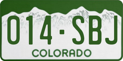 CO license plate 014SBJ
