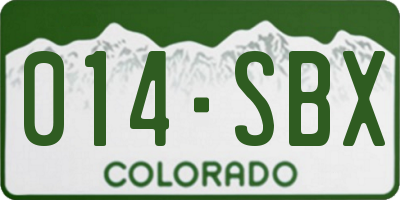 CO license plate 014SBX