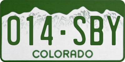 CO license plate 014SBY