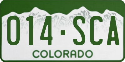 CO license plate 014SCA