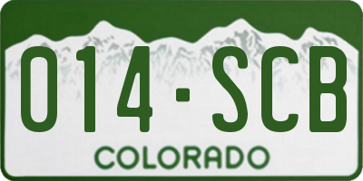 CO license plate 014SCB