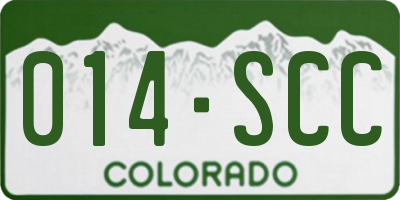 CO license plate 014SCC