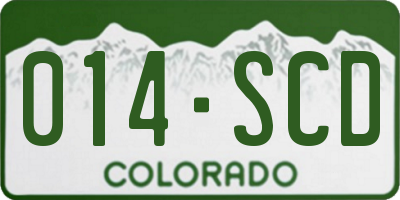 CO license plate 014SCD