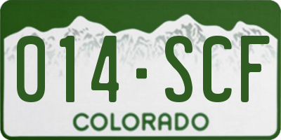 CO license plate 014SCF