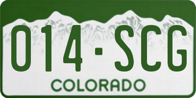 CO license plate 014SCG