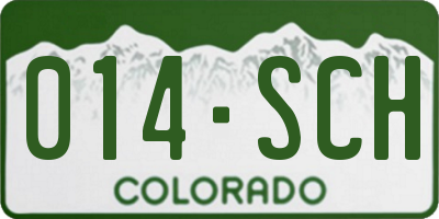 CO license plate 014SCH