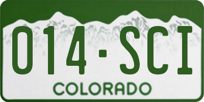 CO license plate 014SCI