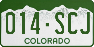 CO license plate 014SCJ
