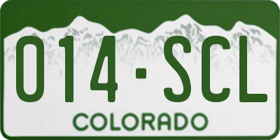 CO license plate 014SCL