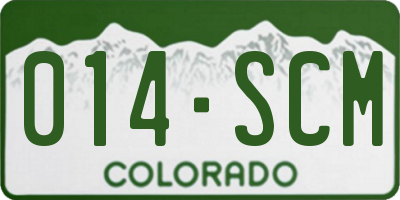 CO license plate 014SCM
