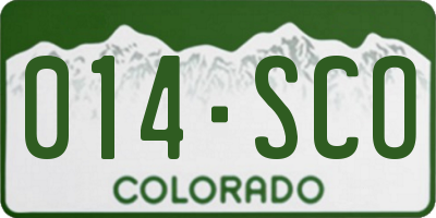 CO license plate 014SCO