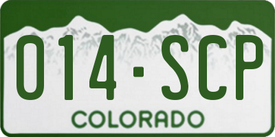 CO license plate 014SCP