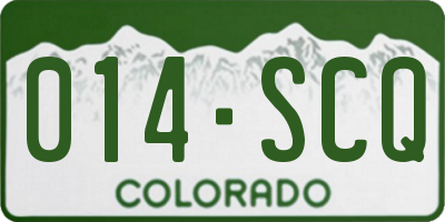 CO license plate 014SCQ