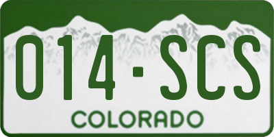 CO license plate 014SCS