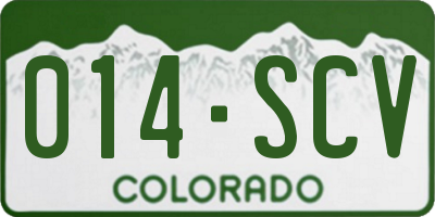 CO license plate 014SCV