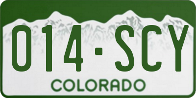 CO license plate 014SCY