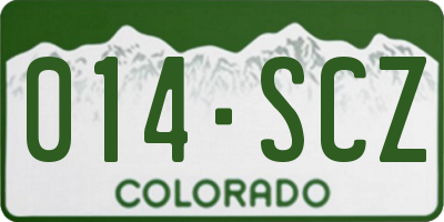 CO license plate 014SCZ