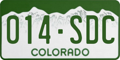 CO license plate 014SDC