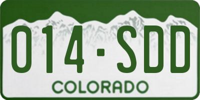 CO license plate 014SDD