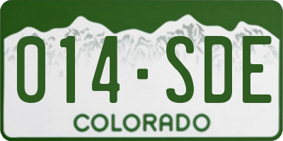 CO license plate 014SDE