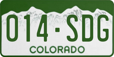 CO license plate 014SDG