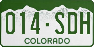 CO license plate 014SDH