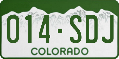 CO license plate 014SDJ