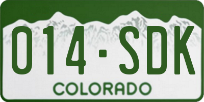 CO license plate 014SDK