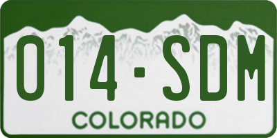 CO license plate 014SDM