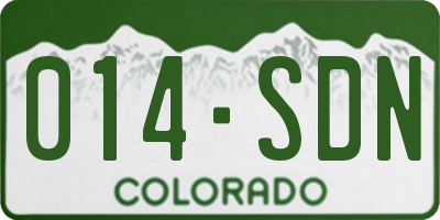 CO license plate 014SDN