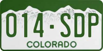CO license plate 014SDP