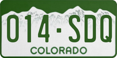 CO license plate 014SDQ