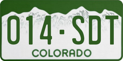 CO license plate 014SDT