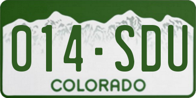 CO license plate 014SDU