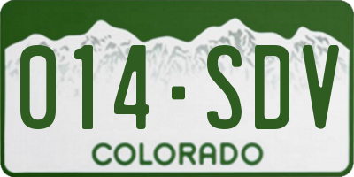 CO license plate 014SDV