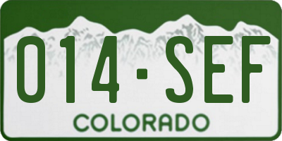 CO license plate 014SEF