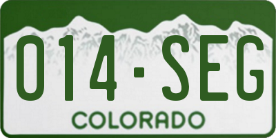 CO license plate 014SEG