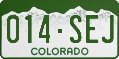 CO license plate 014SEJ